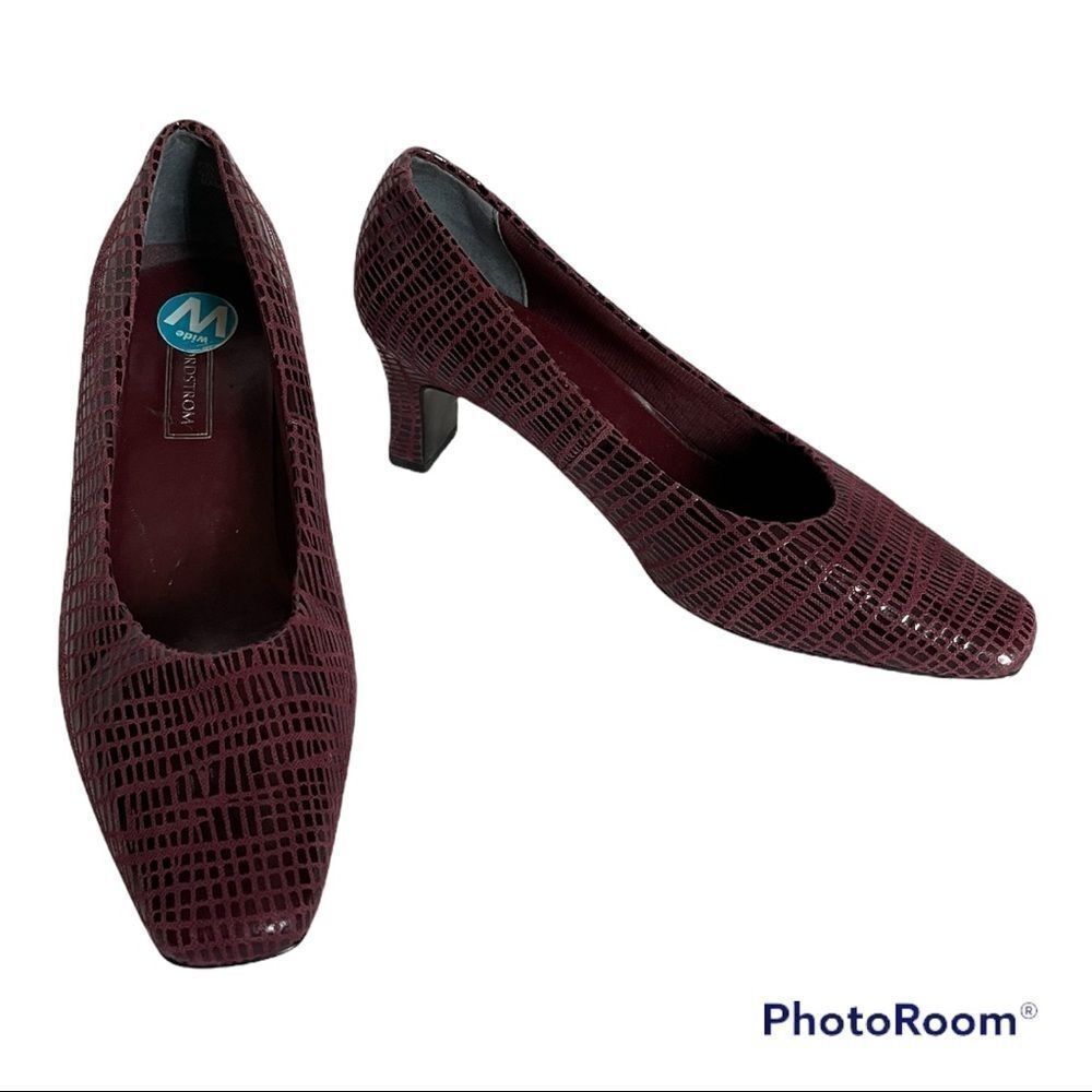 Nordstrom Burgundy Heels, 6 Wide